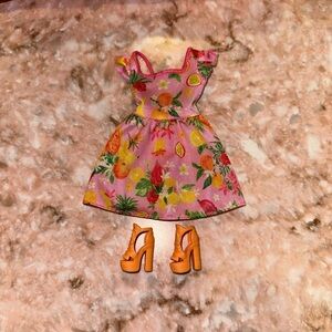 Barbie Doll dress and heels.